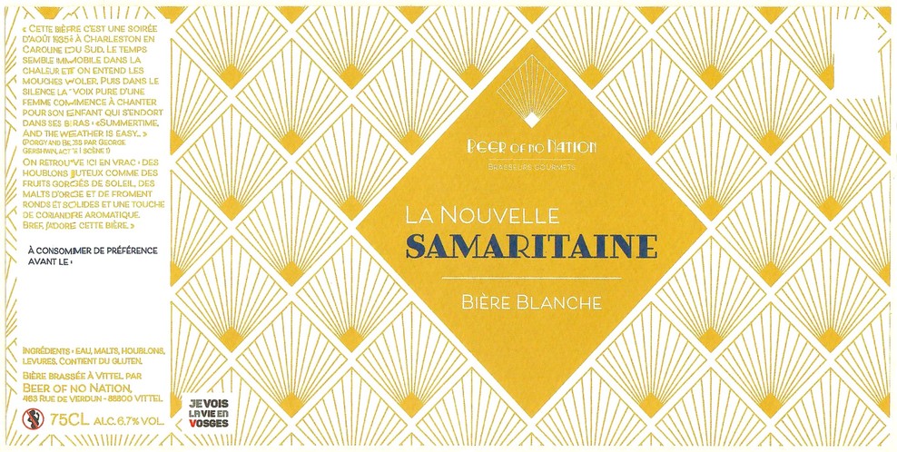 Etiquette BRASSERIE BEER OF NO NATION 01