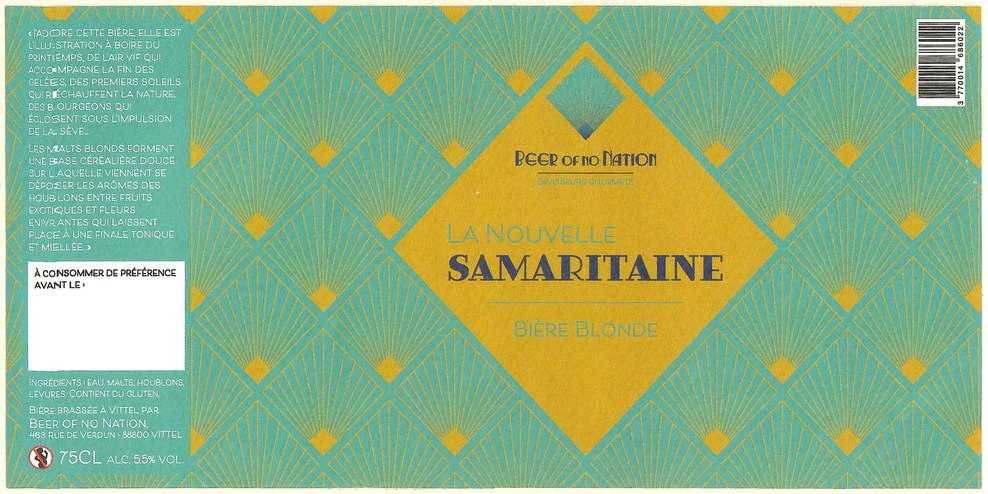 Etiquette BRASSERIE BEER OF NO NATION 02