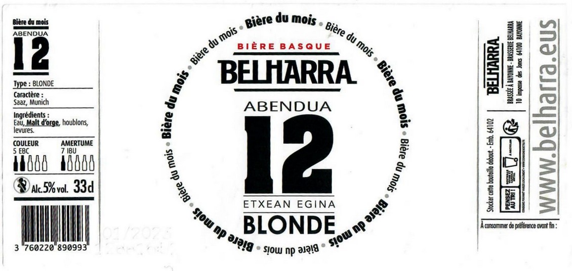 Etiquette BRASSERIE BELHARRA 06