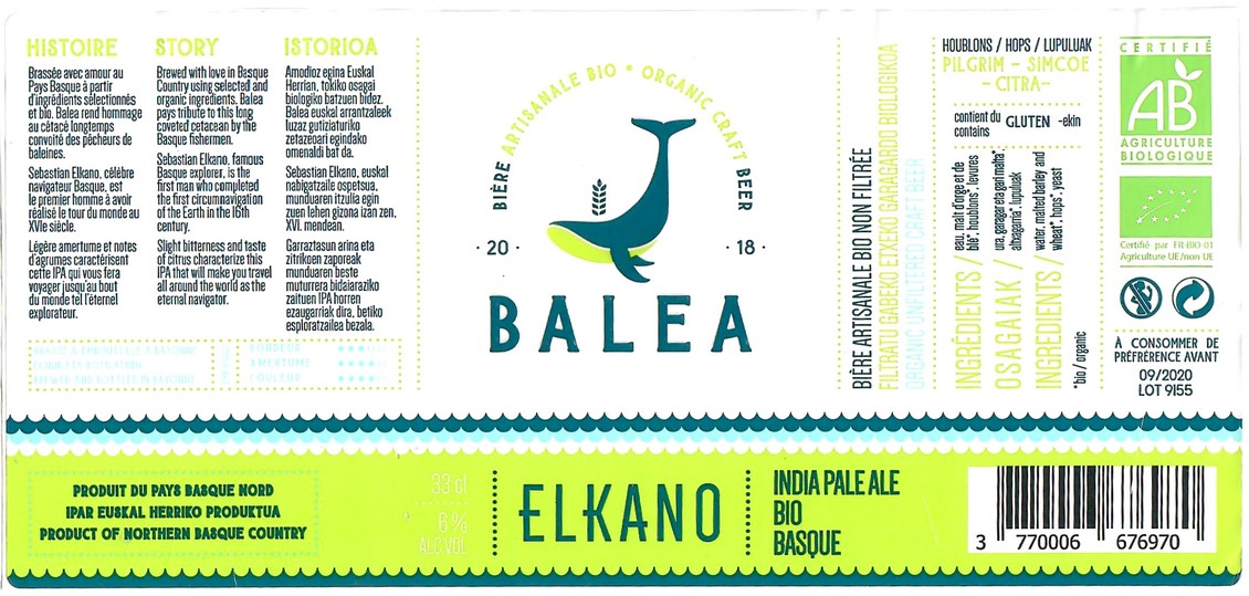 Etiquette BRASSERIE BELHARRA 13