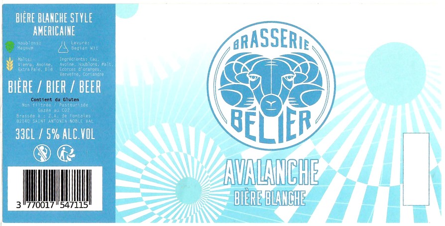 Etiquette BRASSERIE BELIER 01