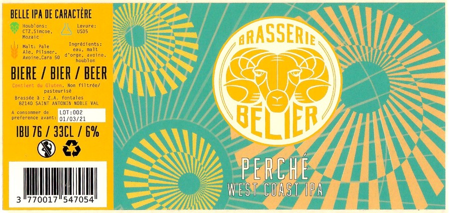 Etiquette BRASSERIE BELIER 17