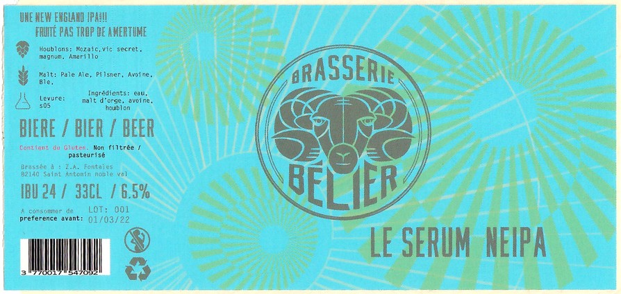 Etiquette BRASSERIE BELIER 19