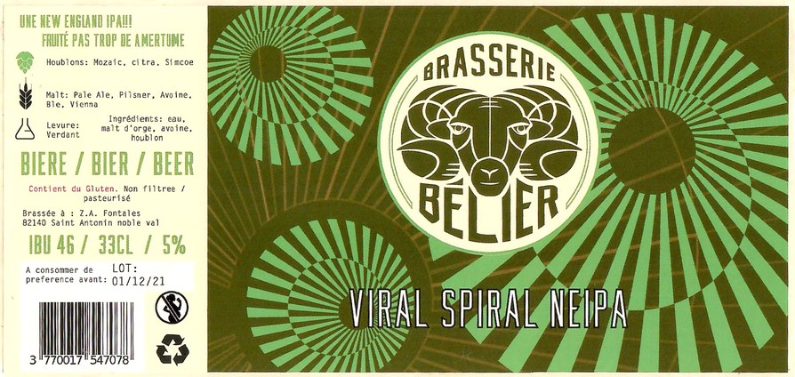 Etiquette BRASSERIE BELIER 22