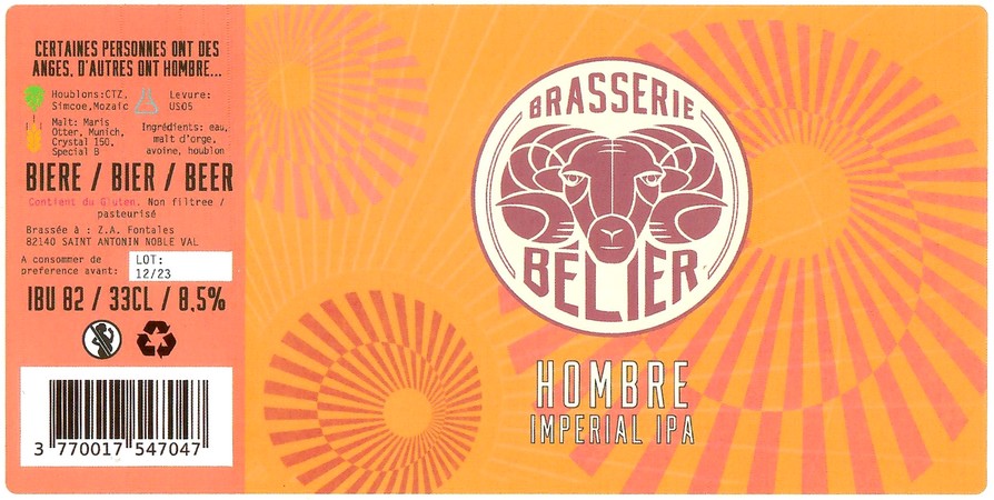 Etiquette BRASSERIE BELIER 29