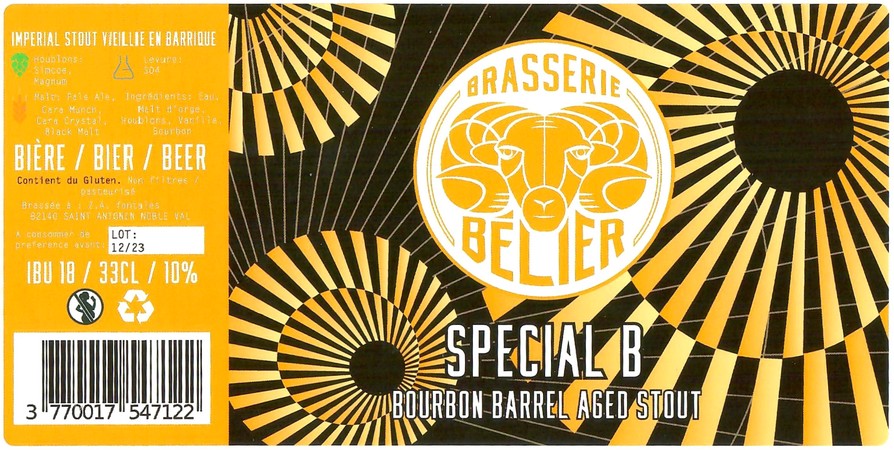 Etiquette BRASSERIE BELIER 30