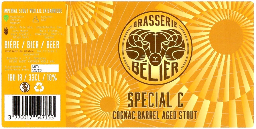 Etiquette BRASSERIE BELIER 31