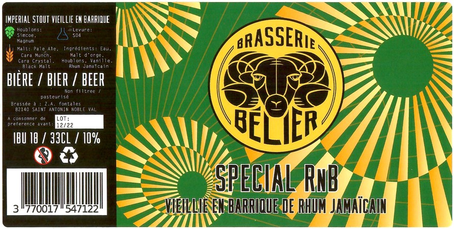 Etiquette BRASSERIE BELIER 32