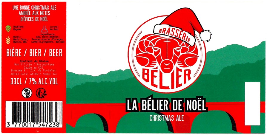 Etiquette BRASSERIE BELIER 39