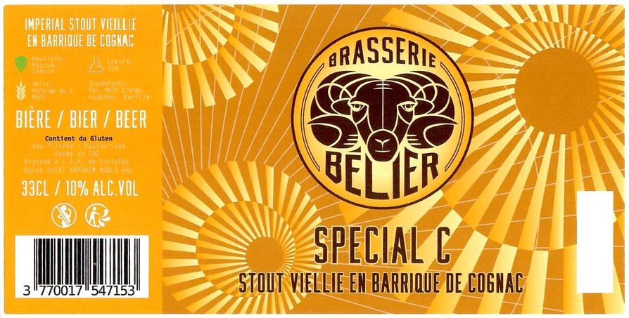 Etiquette BRASSERIE BELIER 40