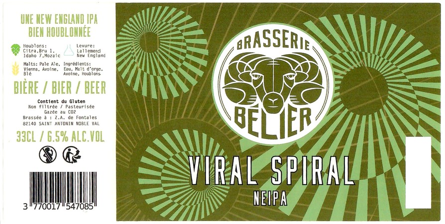 Etiquette BRASSERIE BELIER 42