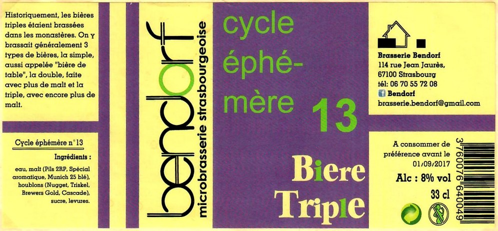 etiquette BRASSERIE BENDORF 18