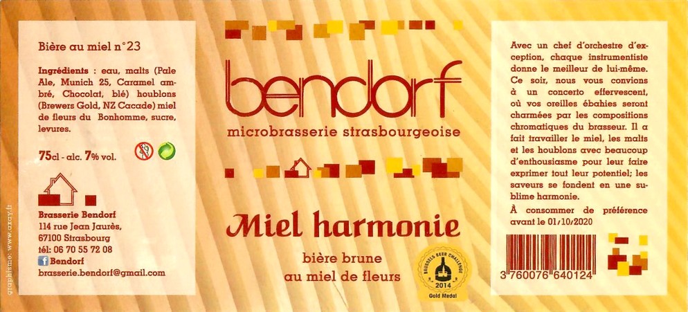 Etiquette BRASSERIE BENDORF 25