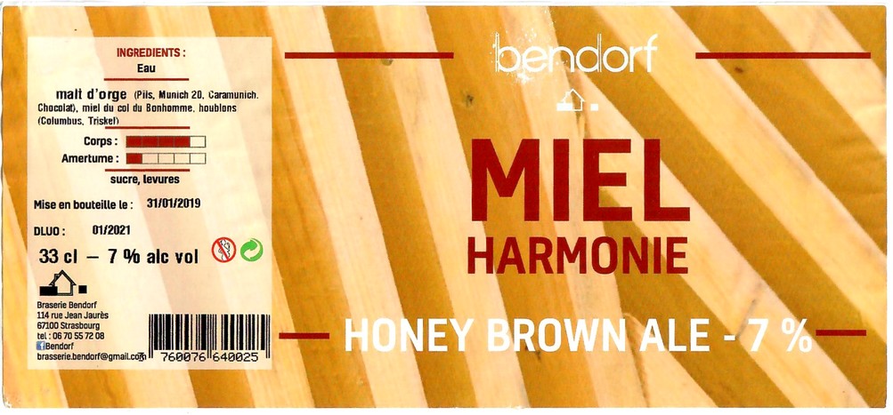 Etiquette BRASSERIE BENDORF 46