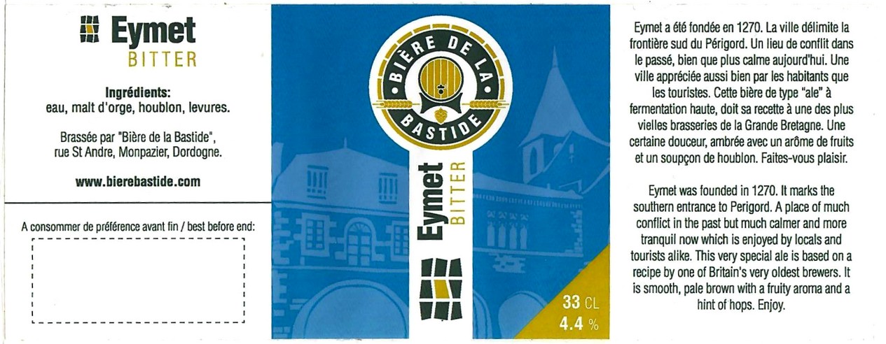 etiquette BRASSERIE DE LA BASTIDE 01