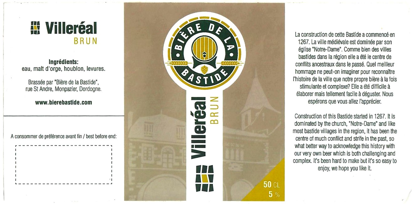 etiquette BRASSERIE BIERE DE LA BASTIDE 08