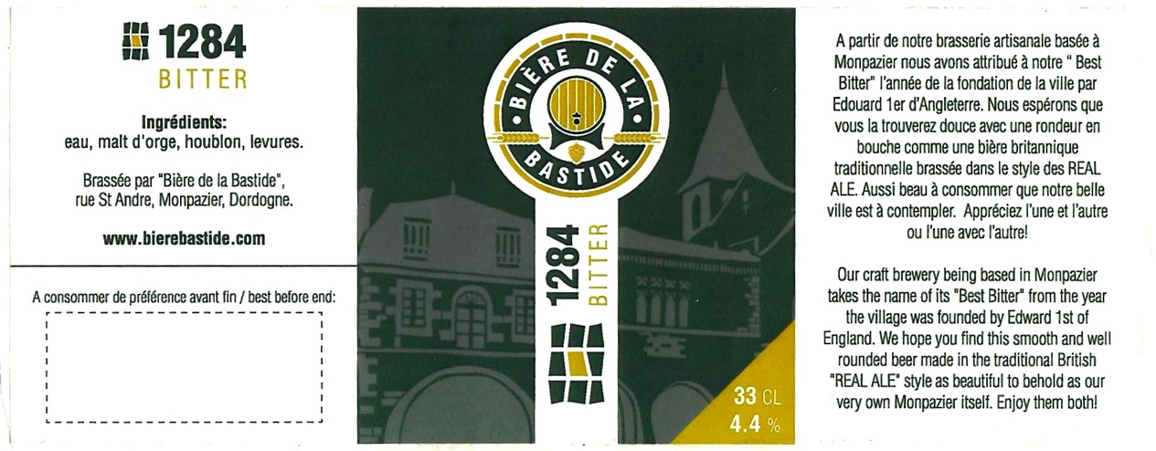 etiquette BRASSERIE BIERE DE LA BASTIDE 09