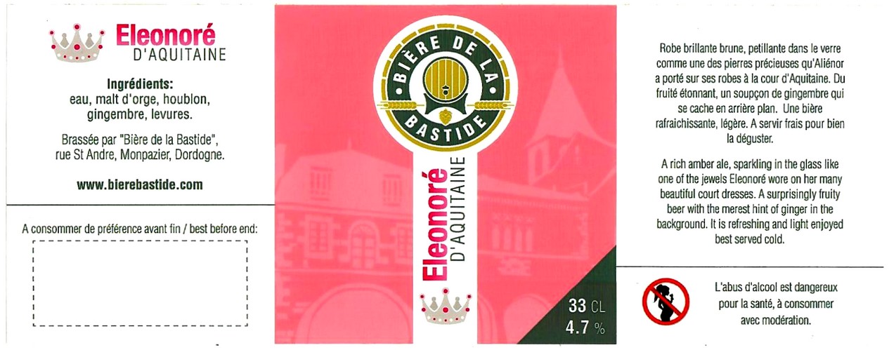 etiquette BRASSERIE BIERE DE LA BASTIDE 10