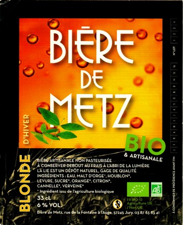 etiquette BRASSERIE BIERE DE METZ 09