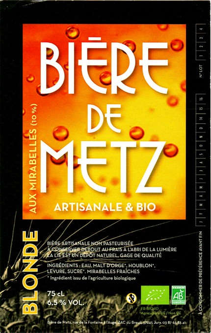 etiquette BRASSERIE BIERE DE METZ 16