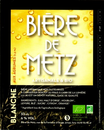 etiquette BRASSERIE BIERE DE METZ 20
