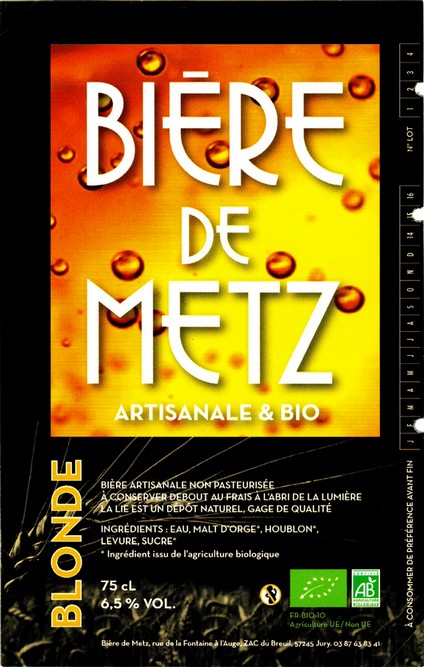 etiquette BRASSERIE BIERE DE METZ 22