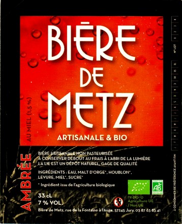 etiquette BRASSERIE BIERE DE METZ 25