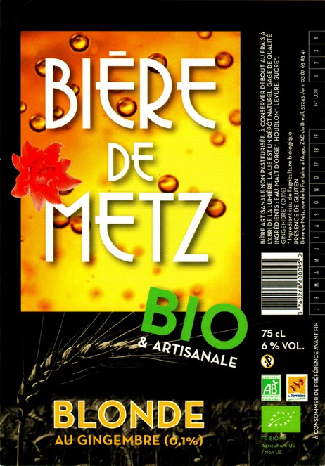 etiquette BRASSERIE BIERE DE METZ 27
