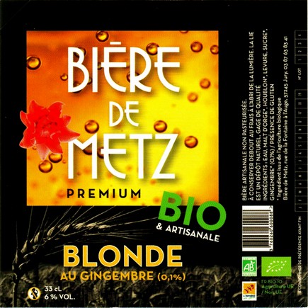 etiquette BRASSERIE BIERE DE METZ 28