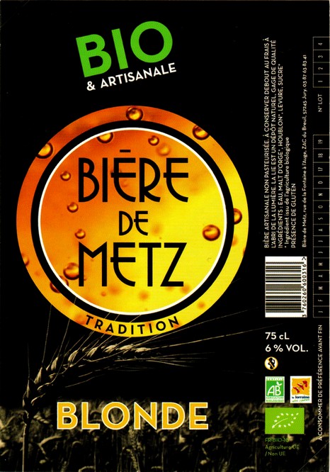 etiquette BRASSERIE BIERE DE METZ 30