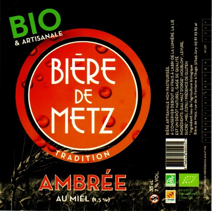 etiquette BRASSERIE BIERE DE METZ 33