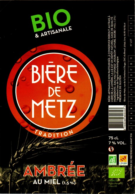 etiquette BRASSERIE BIERE DE METZ 34