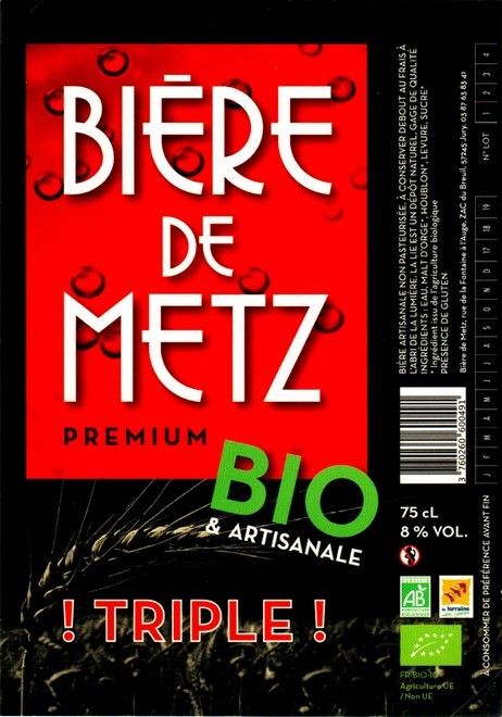 etiquette BRASSERIE BIERE DE METZ 35