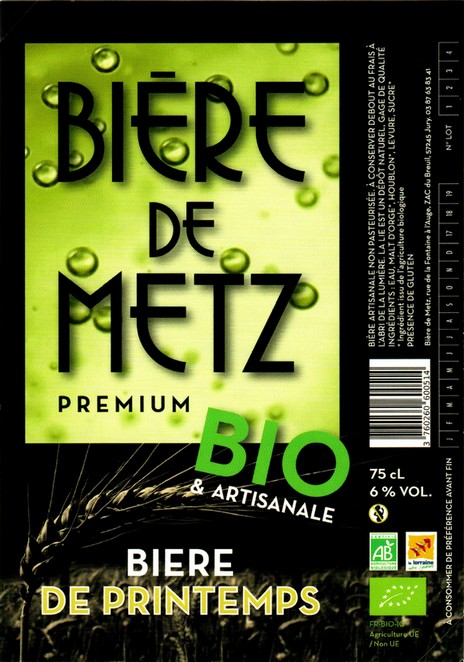 etiquette BRASSERIE BIERE DE METZ 38