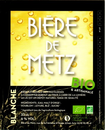 etiquette BRASSERIE BIERE DE METZ 40