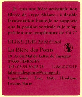 Etiquette BRASSERIE BIERE DES PONTS 02B