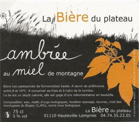 etiquette BRASSERIE LA BIERE DU PLATEAU 03