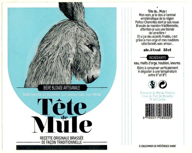 Etiquette BRASSERIE BIERE TETE DE MULE 01