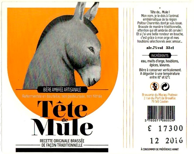 Etiquette BRASSERIE BIERE TETE DE MULE 02