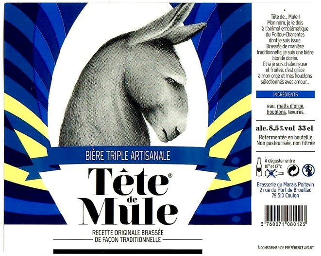 Etiquette BRASSERIE BIERE TETE DE MULE 15