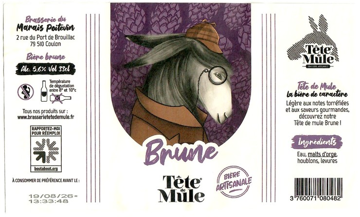 Etiquette BRASSERIE BIERE TETE DE MULE 23