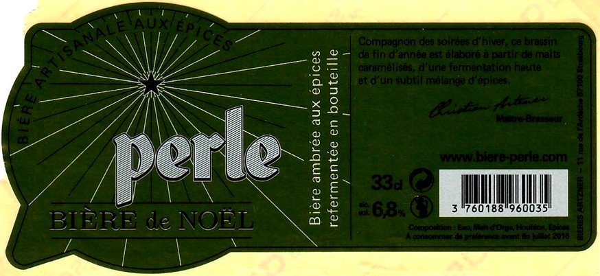 etiquette BRASSERIE BIERES ARTZNER 02