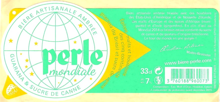 etiquette BRASSERIE BIERES ARTZNER 19