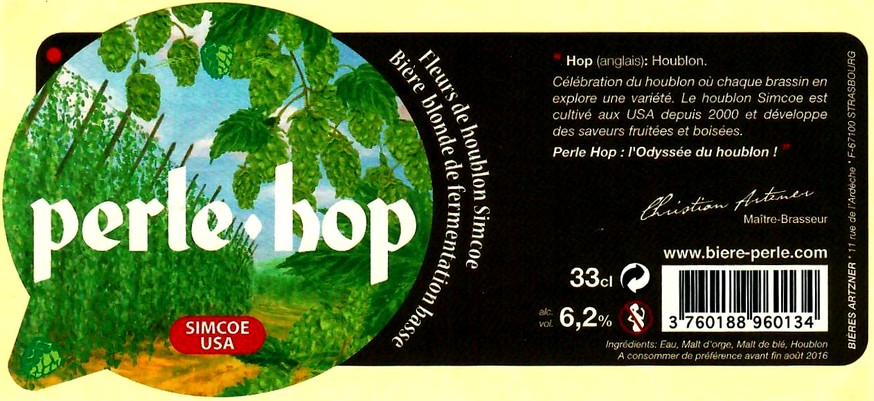 etiquette BRASSERIE BIERES ARTZNER 26