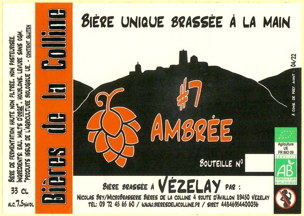 Etiquette BRASSERIE BIERES DE LA COLLINE 01
