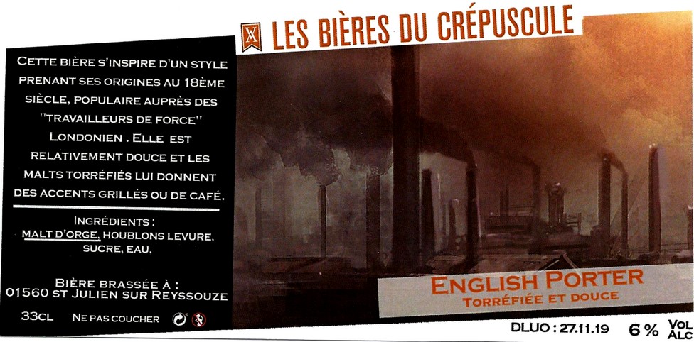 BRASSERIE LES BIERES DU CREPUSCULE 12 etiquette BRASSERIE LES BIERES DU CREPUSCULE 12
