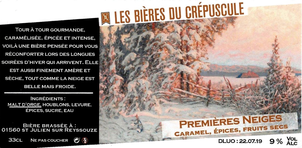 BRASSERIE LES BIERES DU CREPUSCULE 15 etiquette BRASSERIE LES BIERES DU CREPUSCULE 15