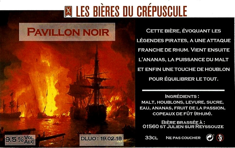 BRASSERIE LES BIERES DU CREPUSCULE 18 etiquette BRASSERIE LES BIERES DU CREPUSCULE 18