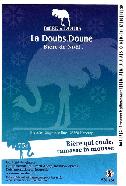 etiquette BRASSERIE BIERES DU DOUBS 19