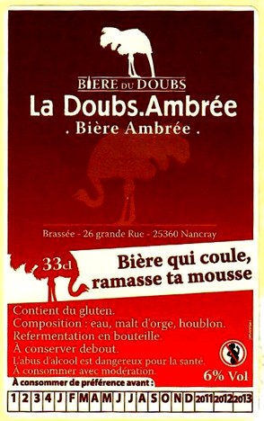 etiquette BRASSERIE BIERES DU DOUBS 26